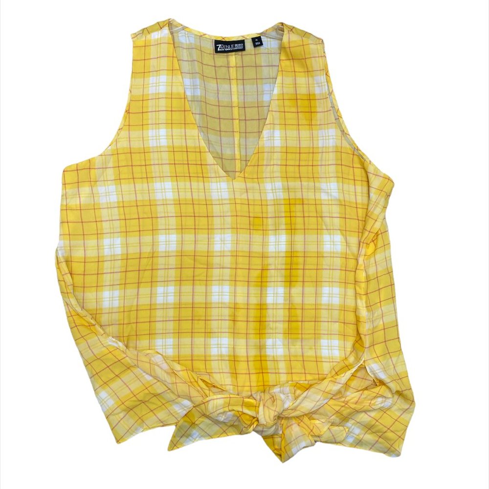7th AVENUE DESIGN STUDIO NEW YORK & CO Blouse Sleeveless Wrap Waist Woman's XL